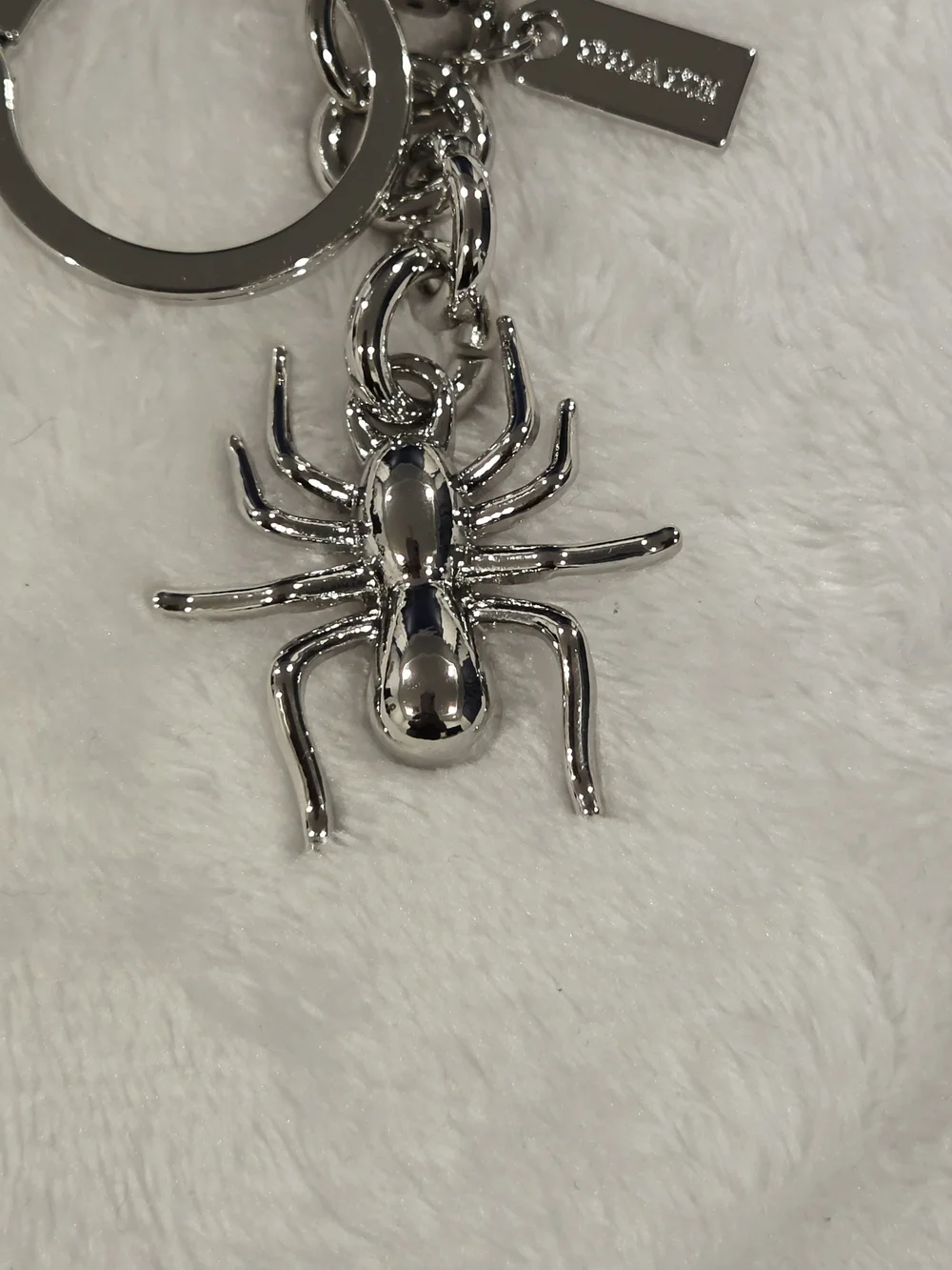 C Logo Silver Spider Keychain Charm Bling Bag Charm